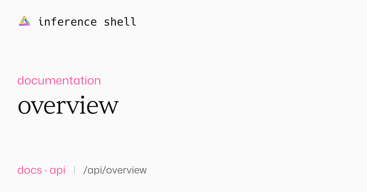 API & SDK Overview | docs | inference.sh
