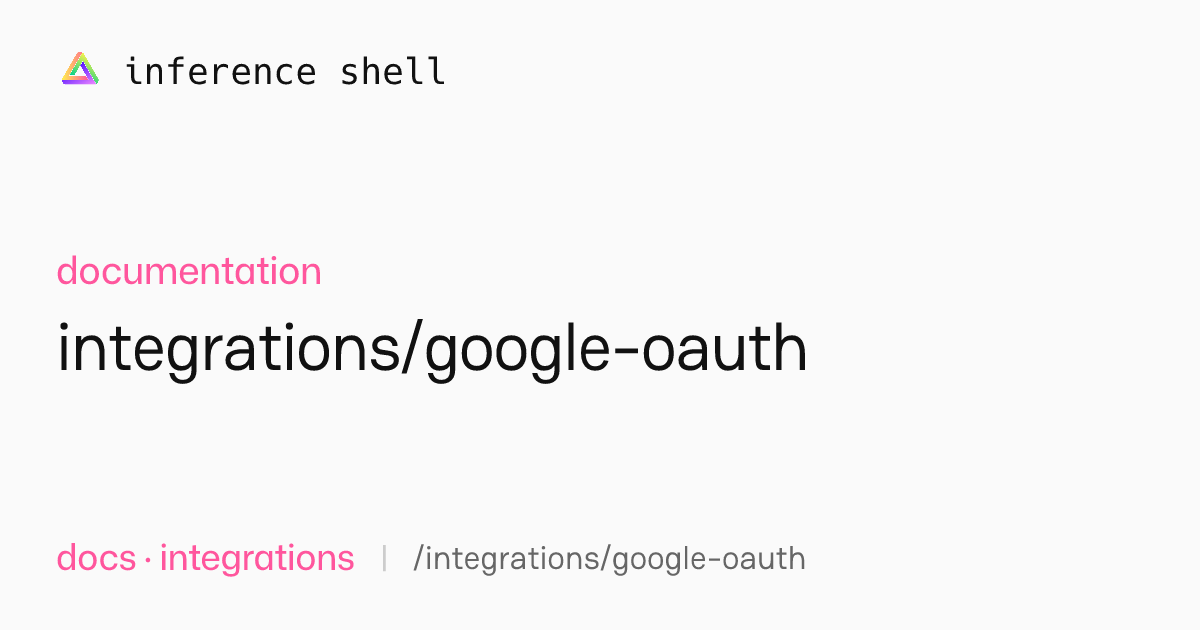 Google OAuth | docs | inference.sh